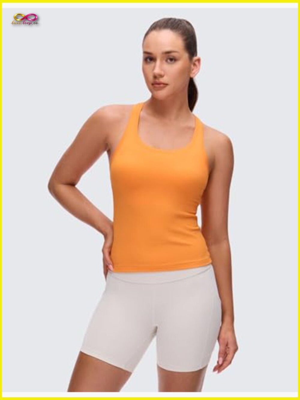 Racerback Tank Top for Women – Yoga Workout Camisole Tight Sleeveless - Picture 2 of 5